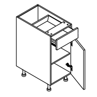 Pale Pine Base 1 Door 1 Drawer