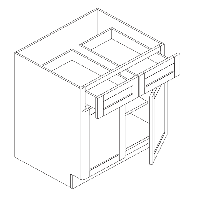 Modena White Base 2 Doors 2 Drawers