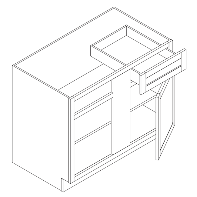 Modena White Base Blind Corner 42" Wide