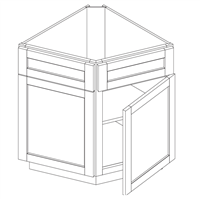 Coastal Shaker White Base End Angle Cabinet