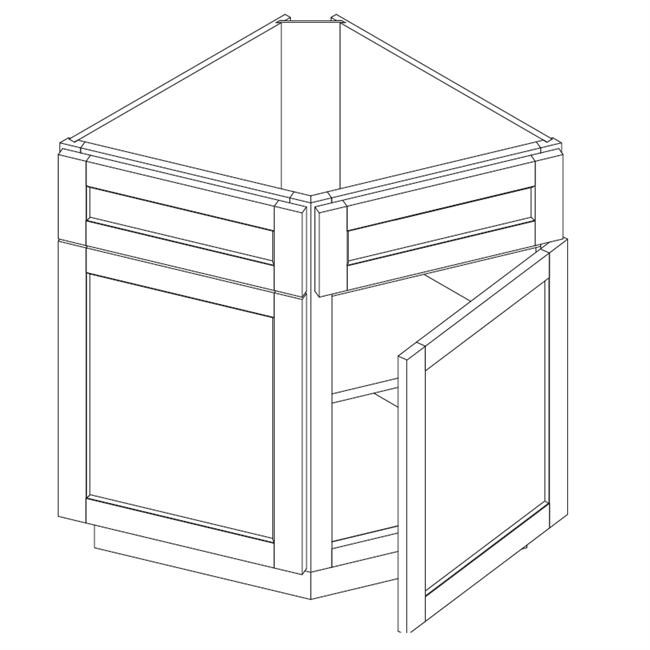 Coastal Shaker White Base End Angle Cabinet