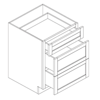 Andersen White Shaker Drawer Base 3 Drawers