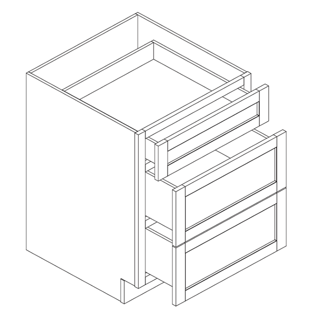 Andersen White Shaker Drawer Base 3 Drawers