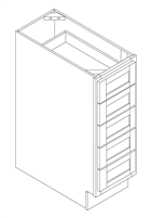 Vista Frameless White Drawer Base Cabinet w/ 5 Spice Drawers