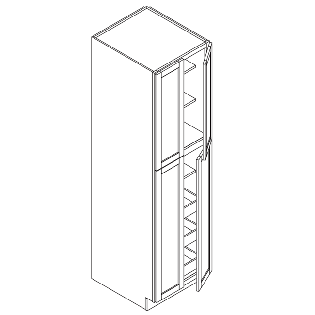 Coastal Shaker White Double Pantry Cabinet 4 Doors