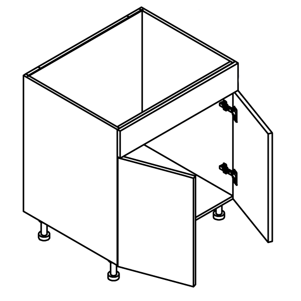 Pale Pine Sink Base 2 Doors 1 False Front