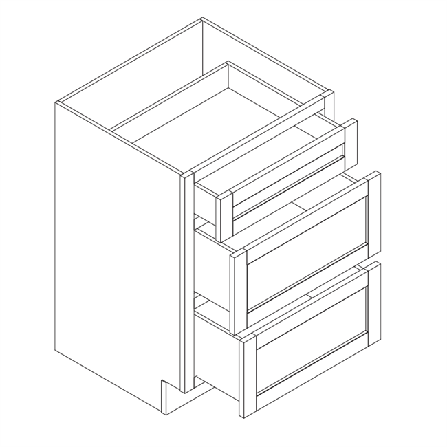 Summer White Shaker Vanity Drawer Base