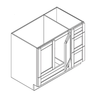 Vista Frameless White Vanity Sink Drawer Cabinet (Left or Right)