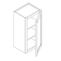 Modena White Wall Cabinet 1 Door 30" High 