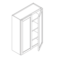 Modena White Wall Cabinet 2 Doors 42" High 