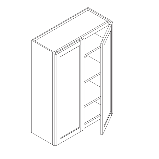 Modena White Wall Cabinet 2 Doors 42" High 