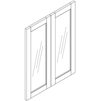 Pale Pine Double Wall Cabinet Glass Door