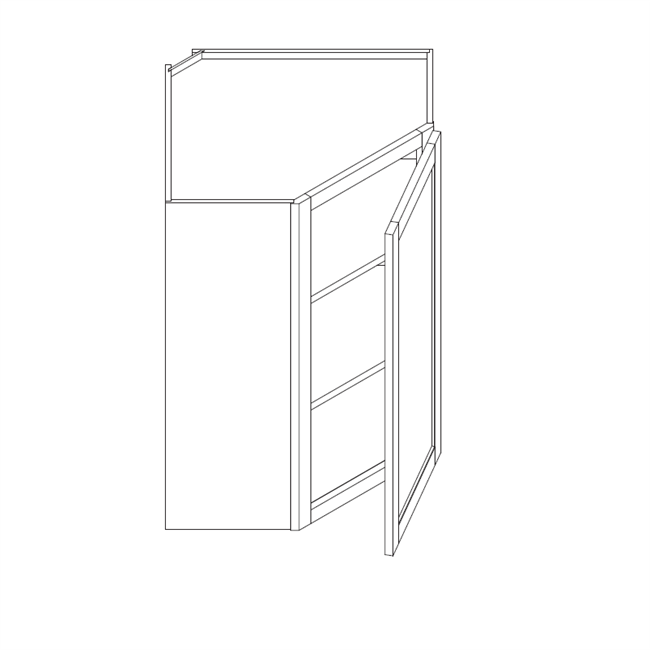 Modena White Wall Diagonal Corner Cabinet